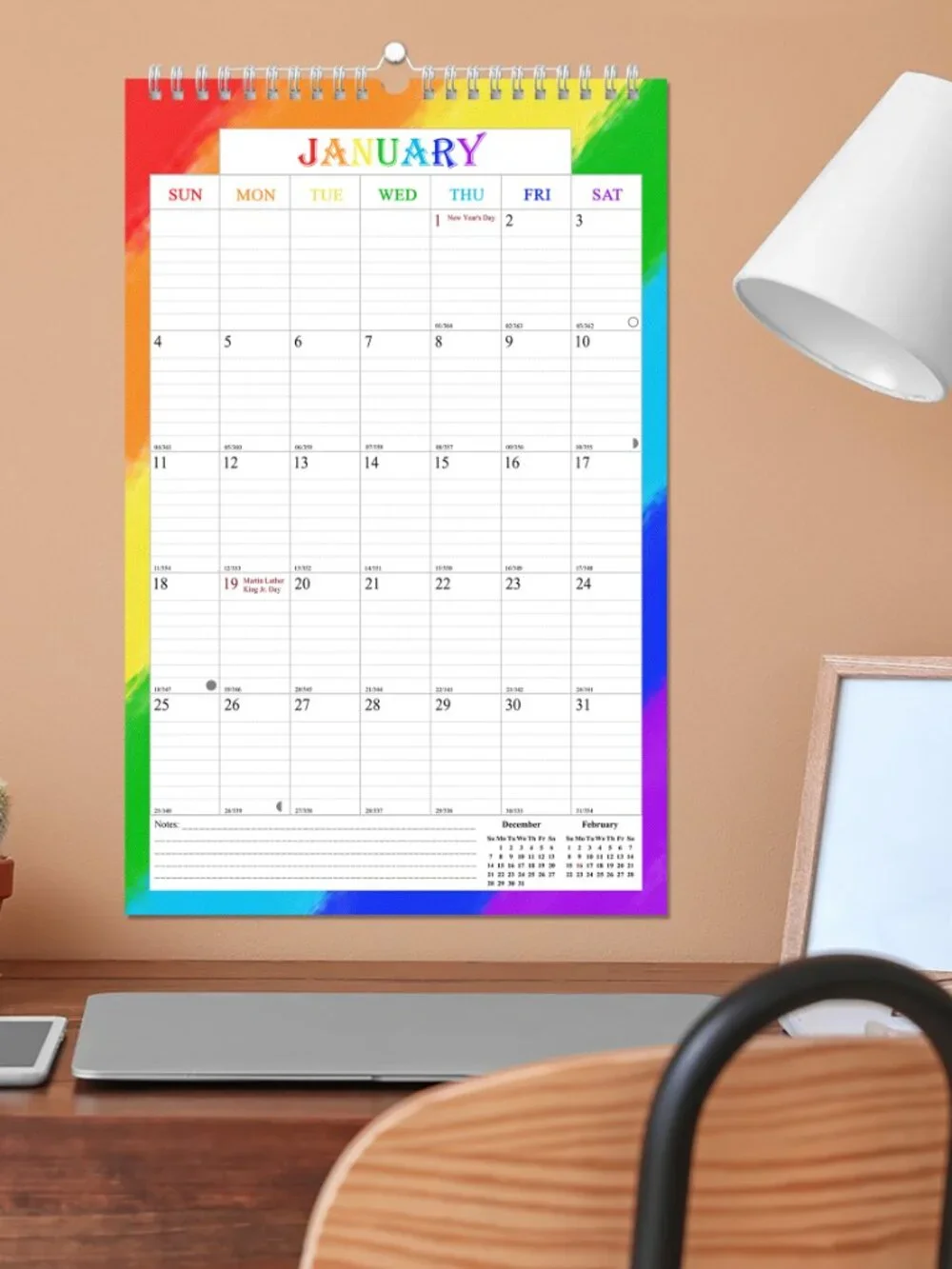 2026-2027 Wall Calendar Spiral-bound Twin-Wire Binding - 18 Months 8.5